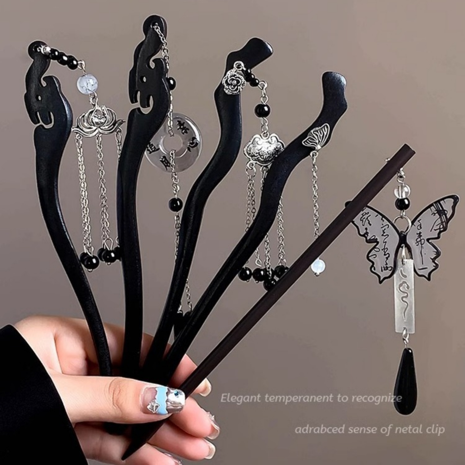 Hair Care Ingredients - Light Luxury Wooden Tassel Hairpin For
