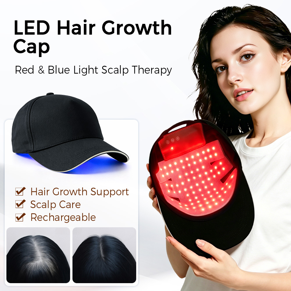 Hair Care Routine - LED Hair Growth Cap Red Blue