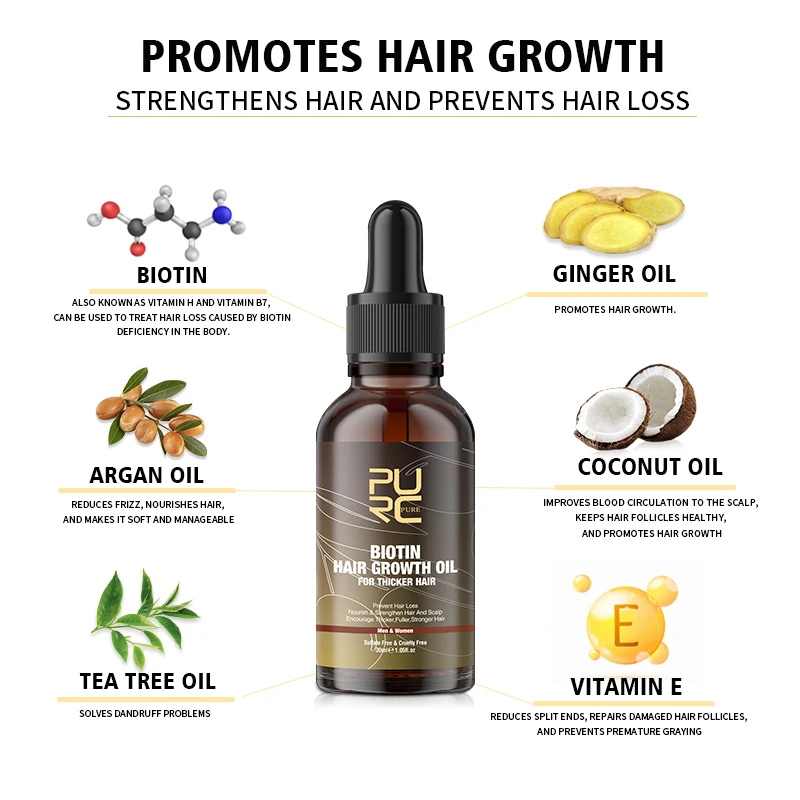PURC Biotin Hair Oil Hair Grow - Hair Care Fragrance Essential Oil ulasan dan harga