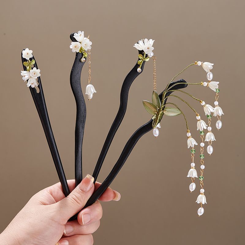 Wooden Flower Hairpin Vintage  - Hair Care Ingredients ulasan dan harga