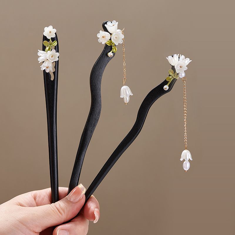Wooden Flower Hairpin Vintage  - Hair Care Ingredients ulasan dan harga