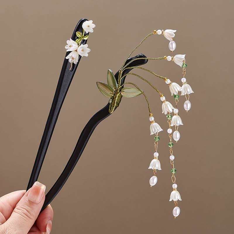 Wooden Flower Hairpin Vintage  - Hair Care Ingredients ulasan dan harga