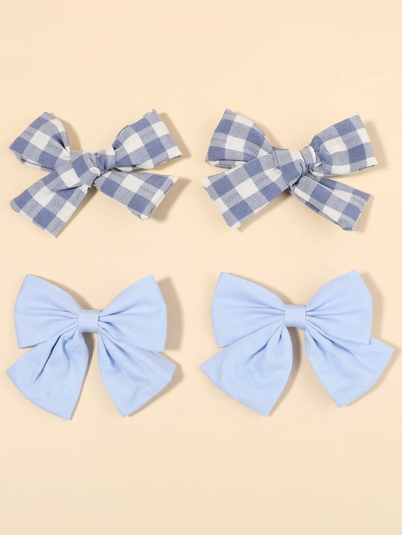 4Pcs/Set Cute Plaid Bow Hair C - Hair Care For Baby ulasan dan harga