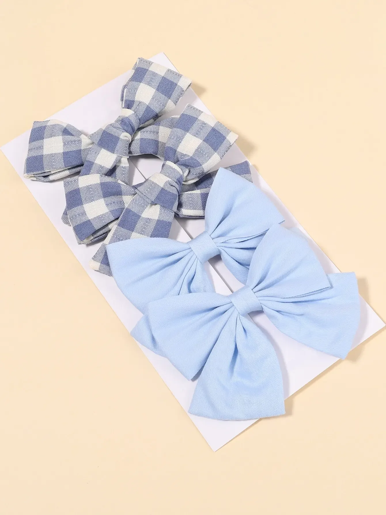 4Pcs/Set Cute Plaid Bow Hair C - Hair Care For Baby ulasan dan harga