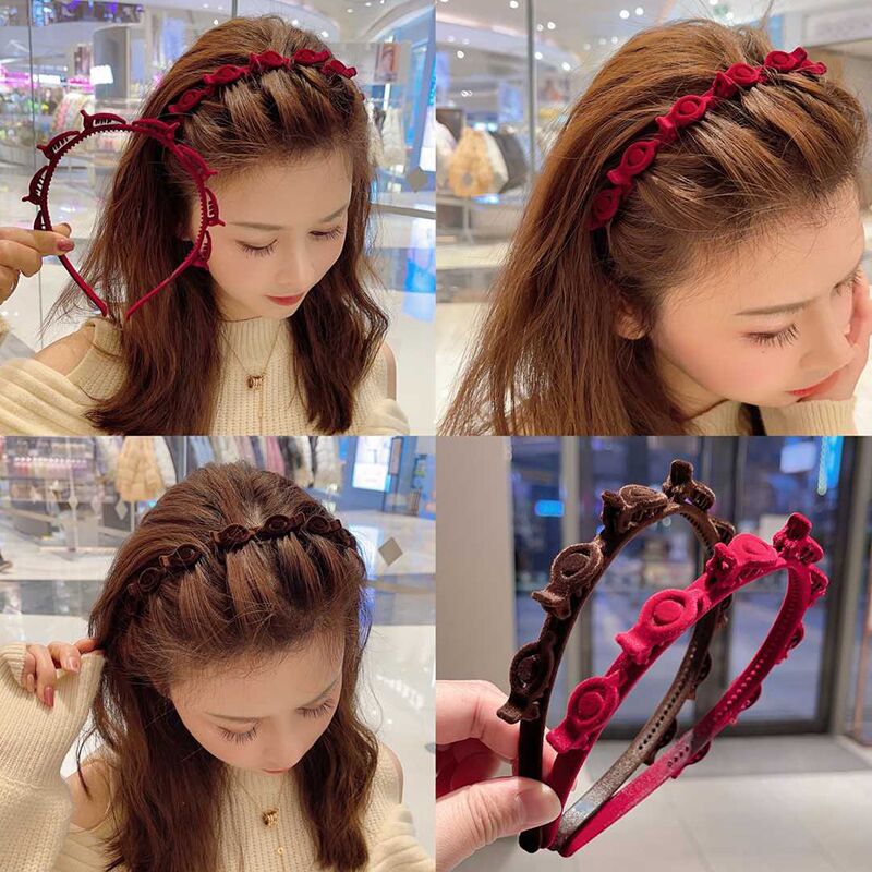 1/3 Pcs Flocking Braided Headb - Hair Care For Baby ulasan dan harga