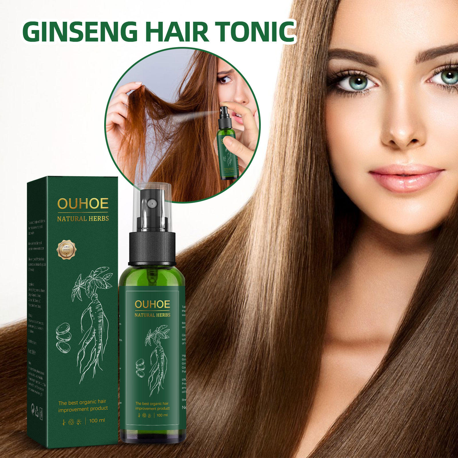 Natural Herbal Ginseng Hair Ca - Hair Care Natural Products ulasan dan harga