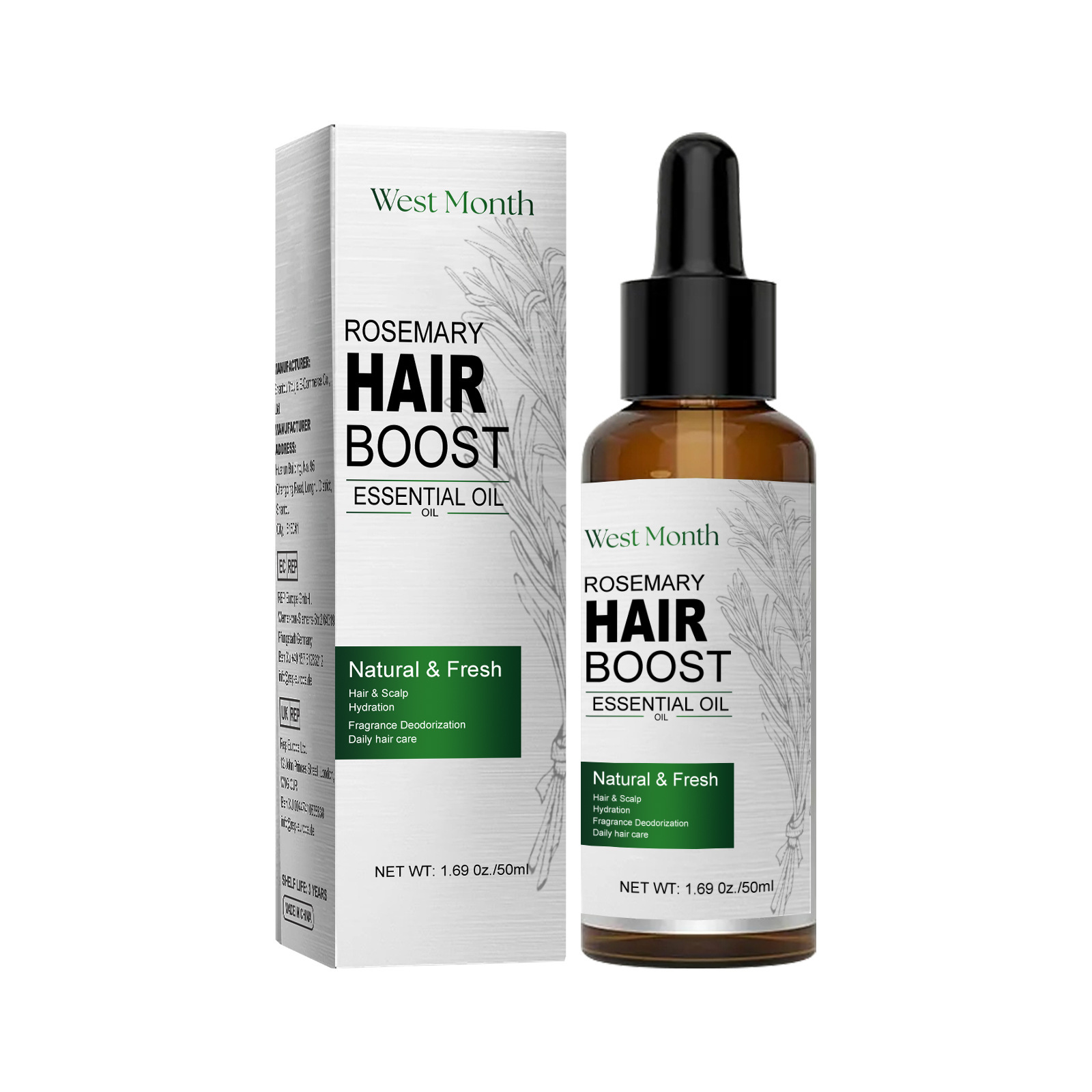 Hair Growth Essential Oil Rose - Rosemary Hair Oil ulasan dan harga