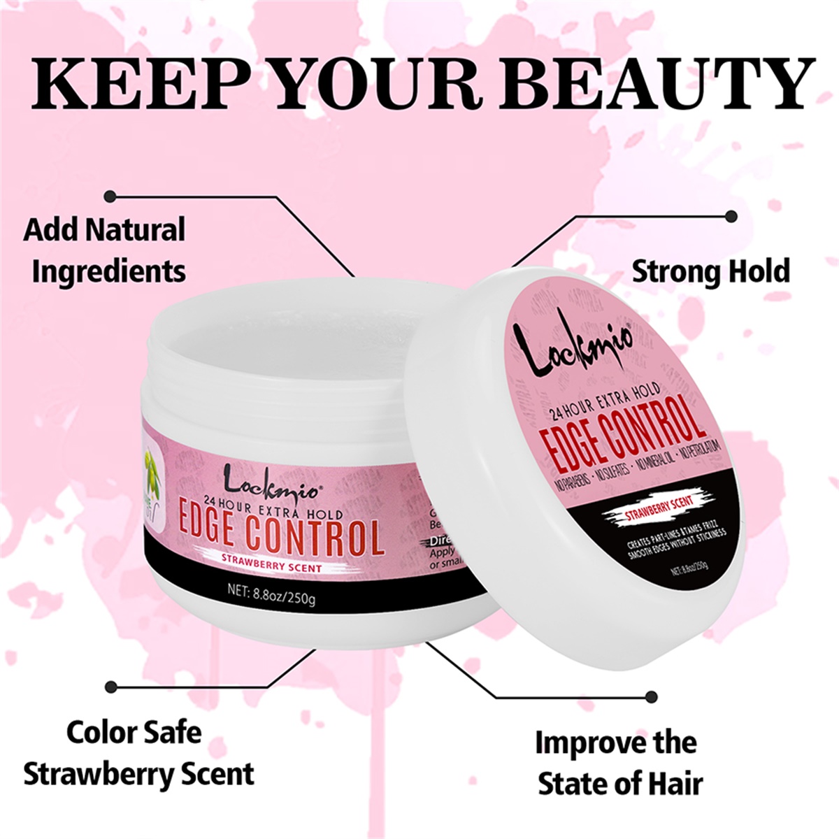 LOCKMIO 250g Edge Control Wax, - Edge Control Gel ulasan dan harga